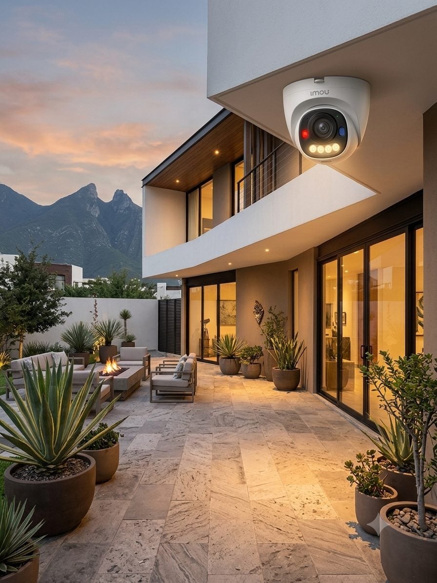 Imou PS8D instalada en una terraza residencial